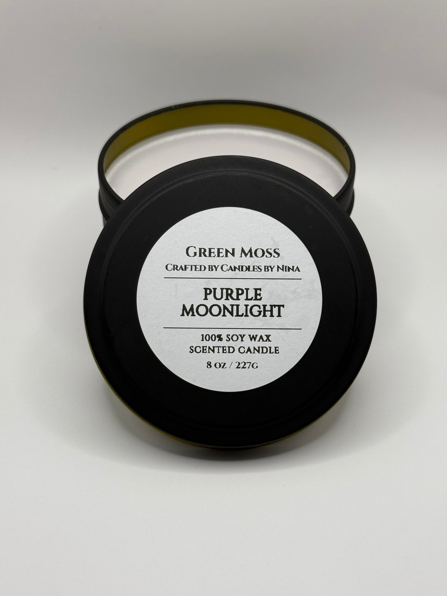 "Purple Moonlight" Handcrafted 8 oz Soy Wax Scented Candle