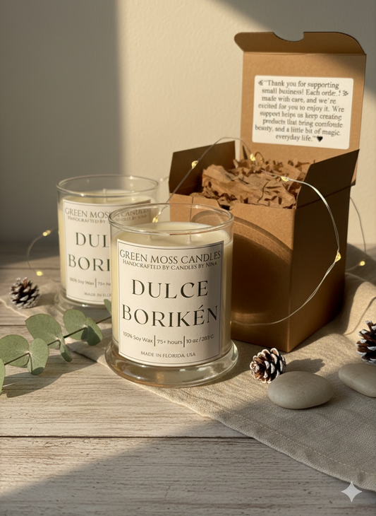 "Dulce Borikén" - Handcrafted 10 oz Soy Wax Scented Candle