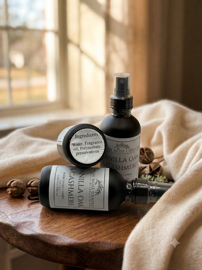 "Vanilla Oak & Cashmere" Room Spray + Linen 2oz