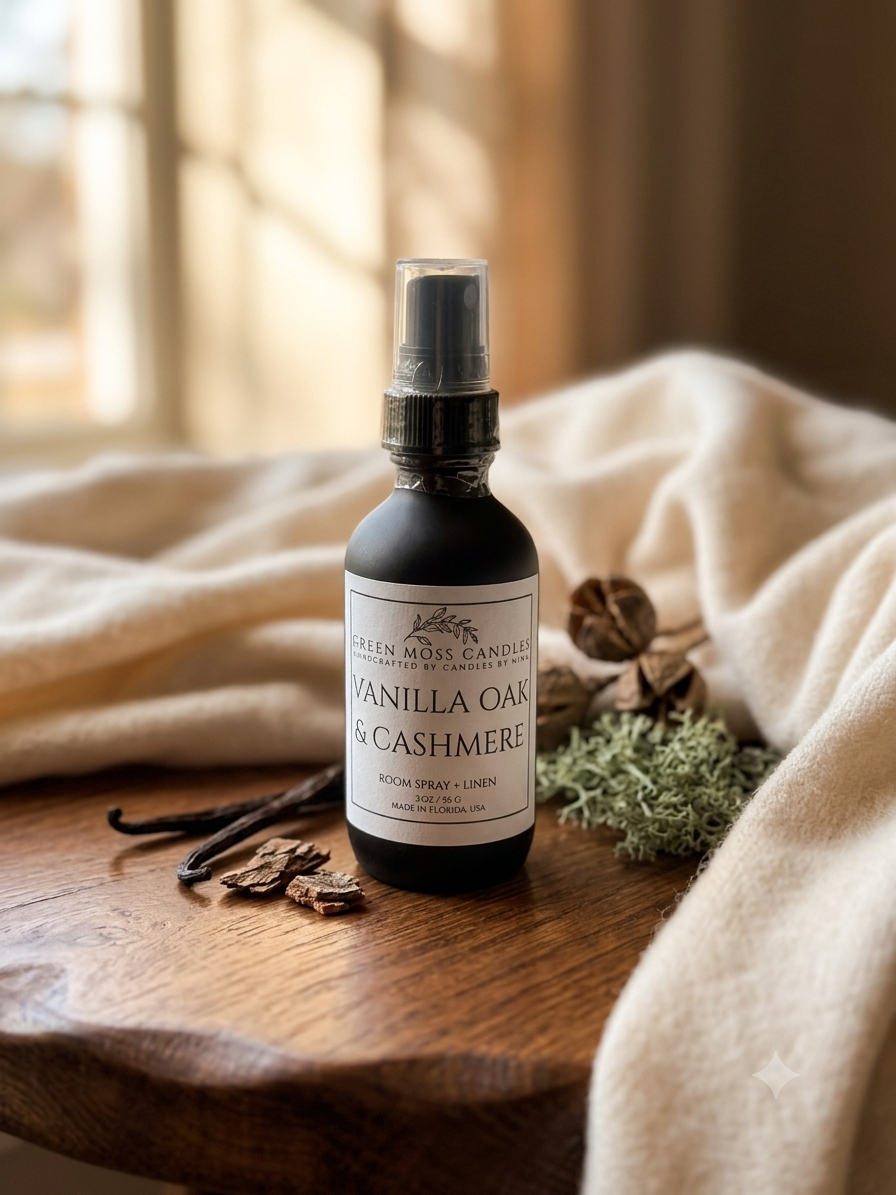 "Vanilla Oak & Cashmere" Room Spray + Linen 2oz