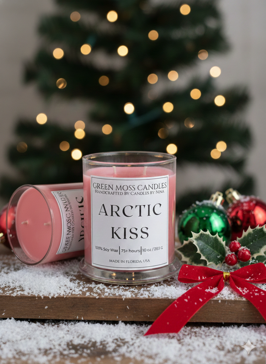 "Arctic Kiss" - Handcrafted 10 oz Soy Wax Scented Candle