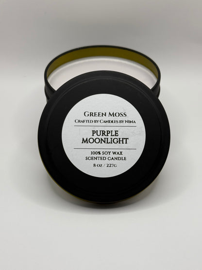 "Purple Moonlight" Handcrafted 8 oz Soy Wax Scented Candle