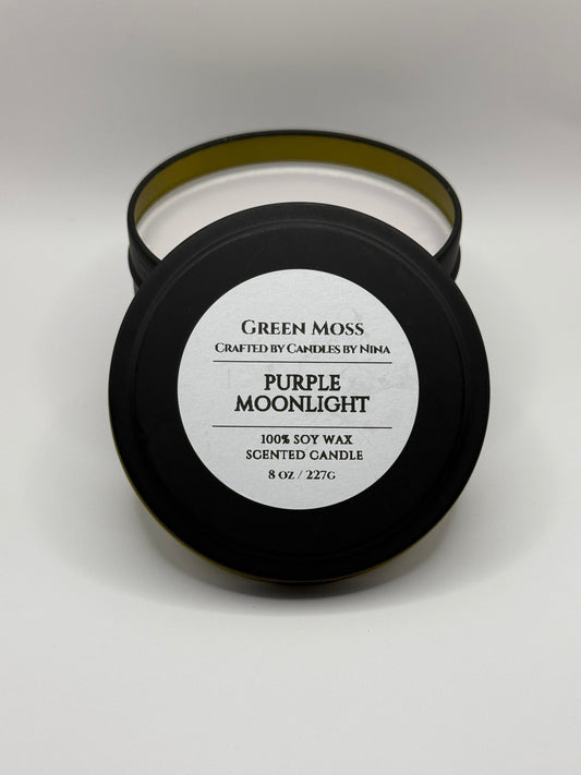 "Purple Moonlight" Handcrafted 8 oz Soy Wax Scented Candle