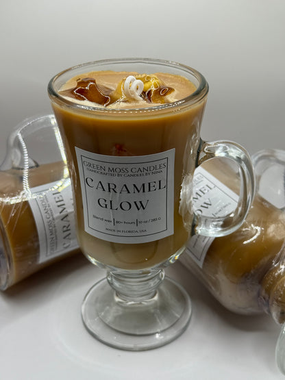"Caramel Glow" - Handcrafted 10 oz Blend  Wax Scented Candle