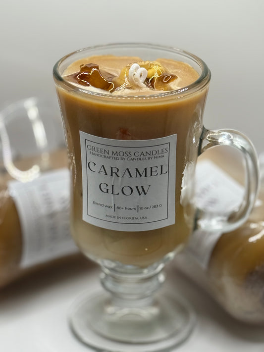 "Caramel Glow" - Handcrafted 10 oz Blend  Wax Scented Candle